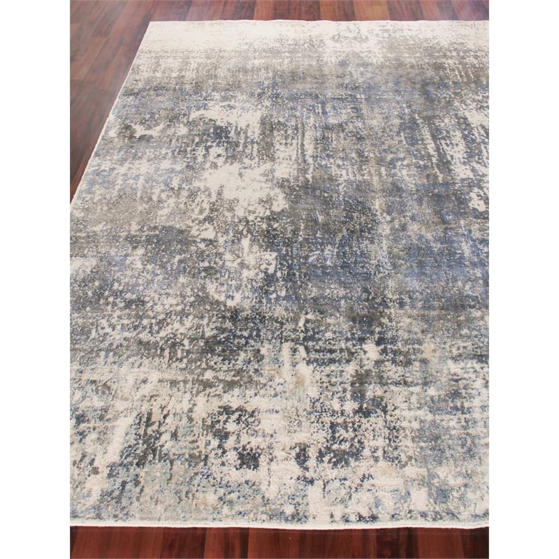Reflections Handloomed Bamboo Silk Blue/Multi 9'x12' Area Rug