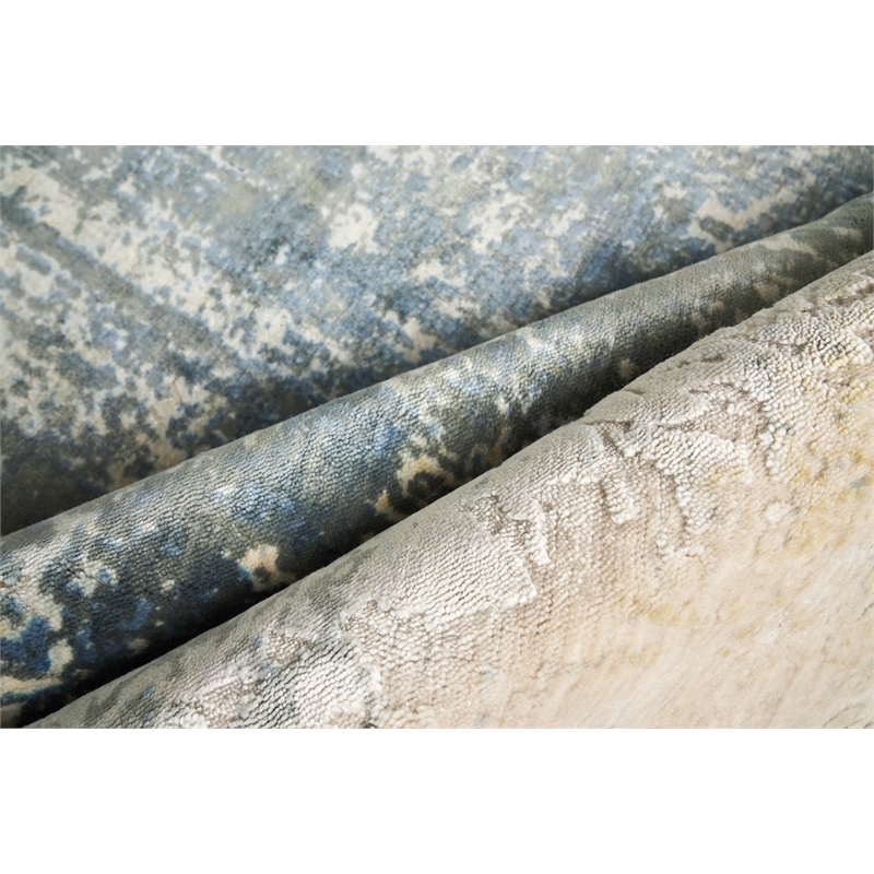 Reflections Handloomed Bamboo Silk Blue/Multi 9'x12' Area Rug