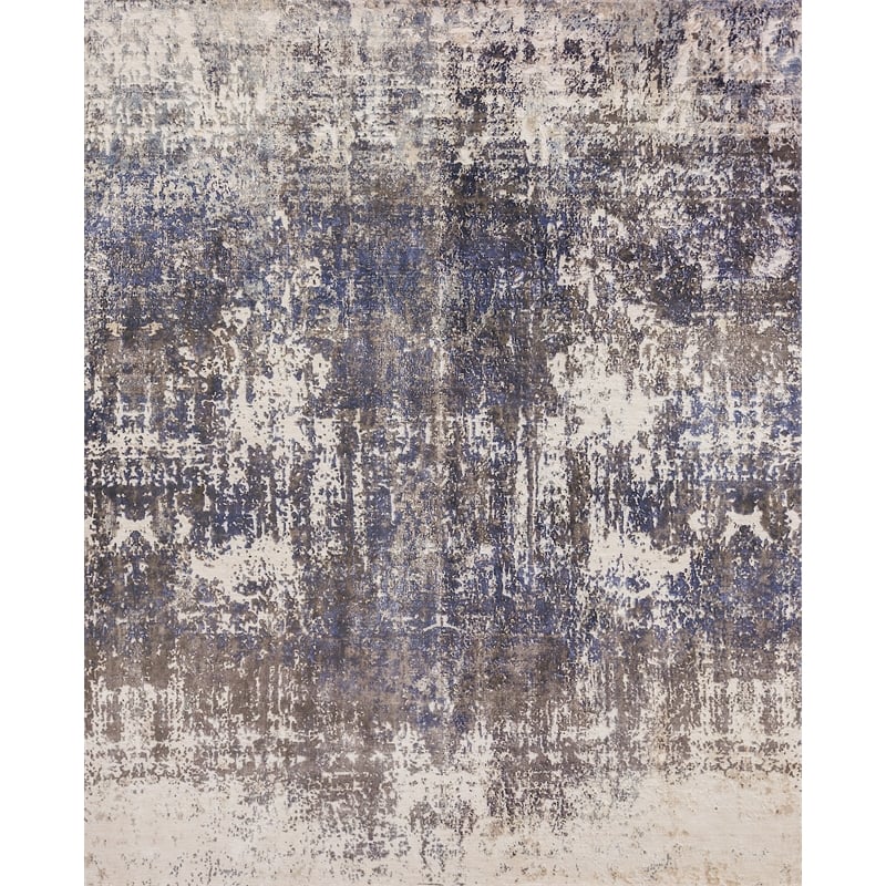 Reflections Handloomed Bamboo Silk Blue/Multi 9'x12' Area Rug