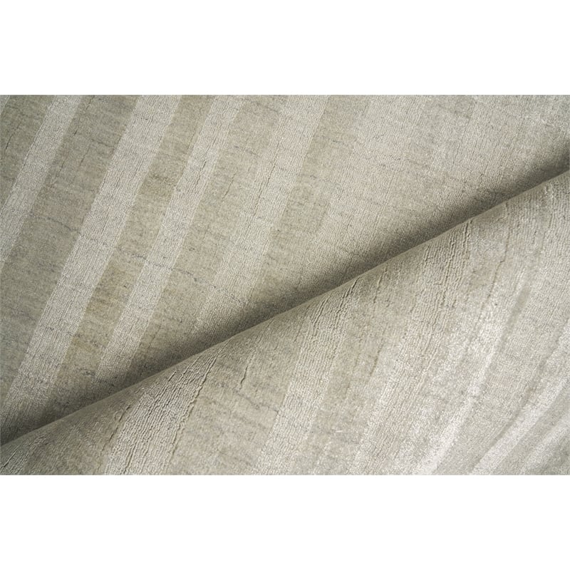 Robin Stripe Handloomed Bamboo Silk/Wool Mineral 2'x3' Area Rug
