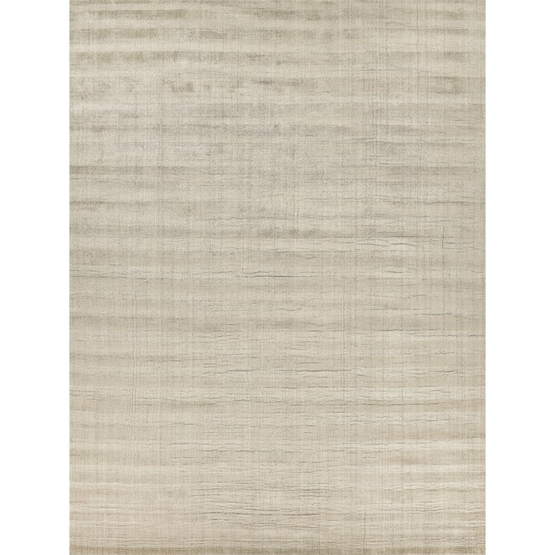 Robin Stripe Handloomed Bamboo Silk/Wool Mineral 9'x12' Area Rug