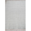 Robin Stripe Handloomed Bamboo Silk/Wool Light Silver 8'x10' Area Rug