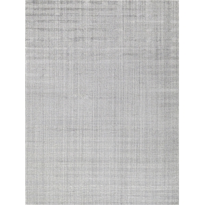 Robin Stripe Handloomed Bamboo Silk/Wool Light Silver 9'x12' Area Rug