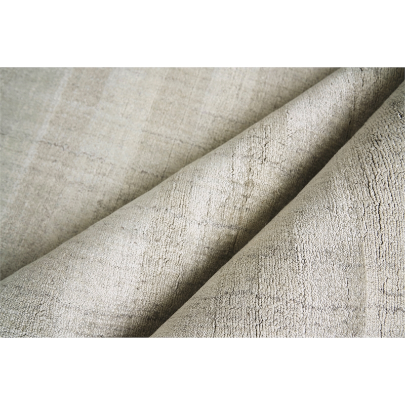 Robin Stripe Handloomed Bamboo Silk/Wool Taupe 2'x3' Area Rug