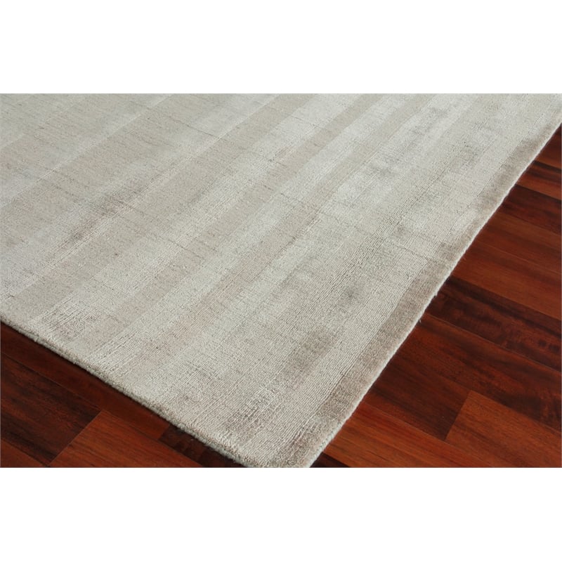Robin Stripe Handloomed Bamboo Silk/Wool Taupe 8'x10' Area Rug