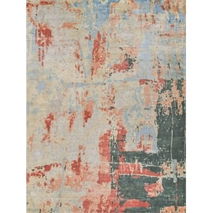 Reflections Handloomed Bamboo Silk Blue/Black 9'x12' Area Rug