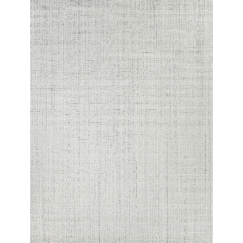 Robin Stripe Handloomed Bamboo Silk/Wool Ivory/Gray 6'x9' Area Rug