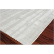 Robin Stripe Handloomed Bamboo Silk/Wool Ivory/Gray 8'x10' Area Rug
