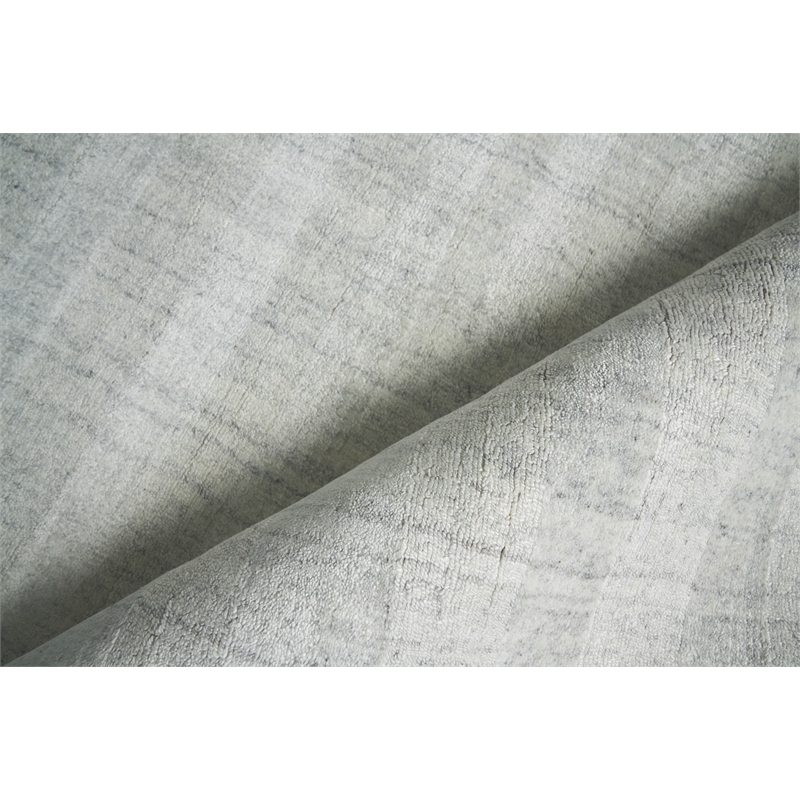 Robin Stripe Handloomed Bamboo Silk/Wool Ivory/Gray 8'x10' Area Rug
