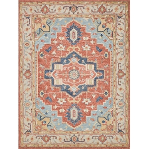 Richmond Serapi Hand-Tufted New Zealand Wool Beige/Red 8'x10' Area Rug