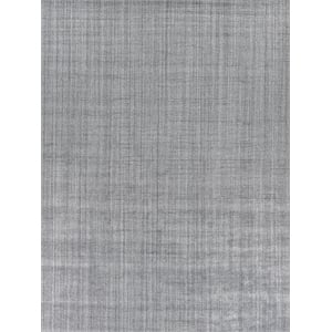 Robin Handloomed Bamboo Silk/Wool Charcoal 2'x3' Area Rug