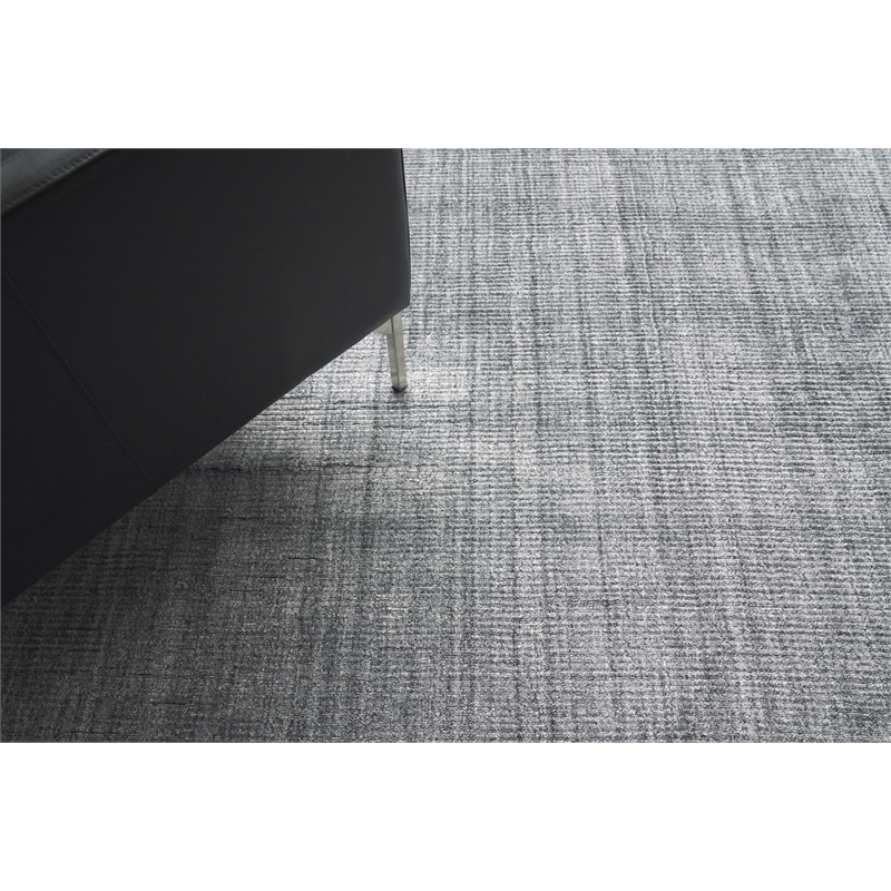Robin Handloomed Bamboo Silk/Wool Charcoal 9'x12' Area Rug