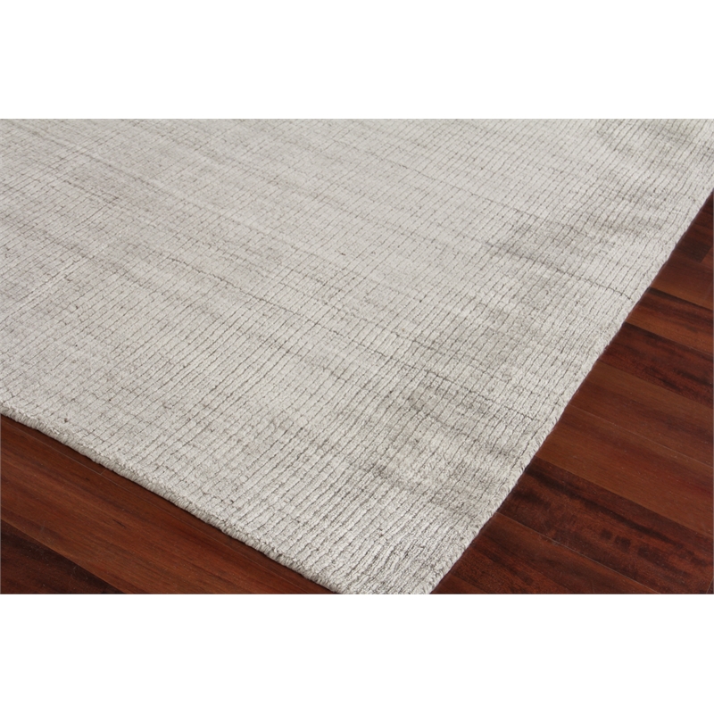 Robin Handloomed Bamboo Silk/Wool Silver 10'x14' Area Rug