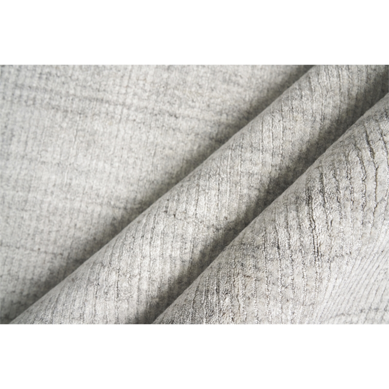 Robin Handloomed Bamboo Silk/Wool Silver 10'x14' Area Rug