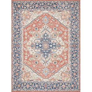 Richmond Serapi Hand-Tufted New Zealand Wool Red/Blue 6'x9' Area Rug