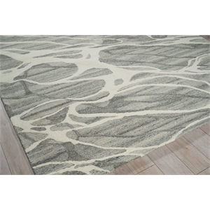 Rio Hand-Tufted New Zealand Wool Gray/Ivory 15'x20' Area Rug