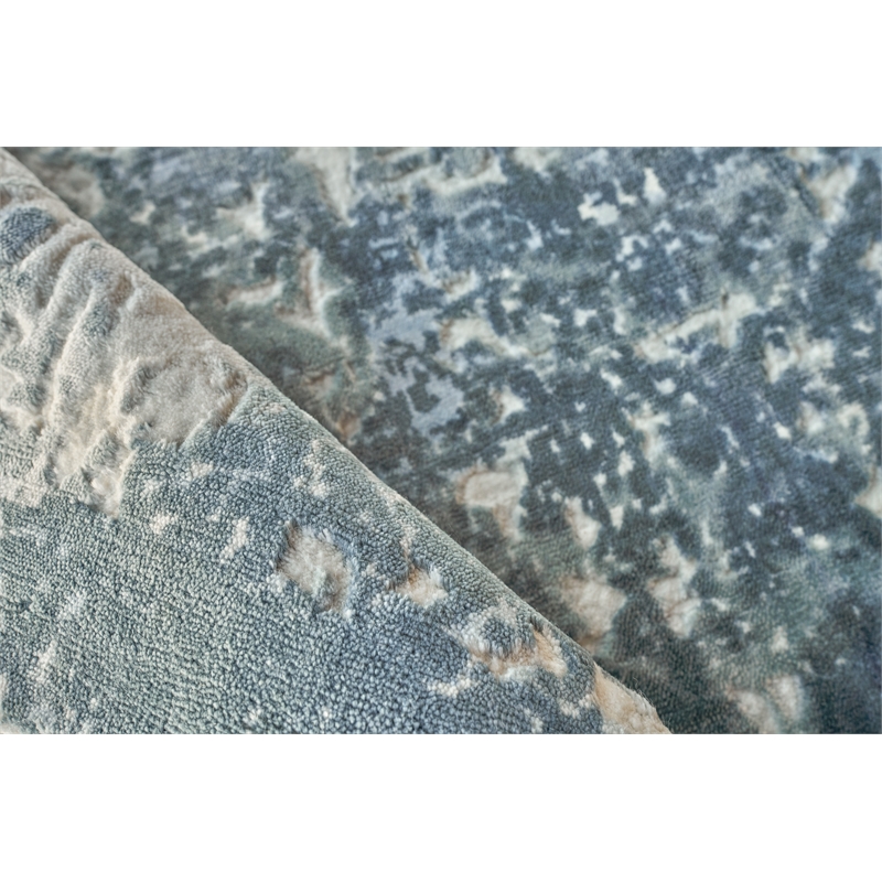 Roset Handloomed Bamboo Silk Blue 12'x15' Area Rug