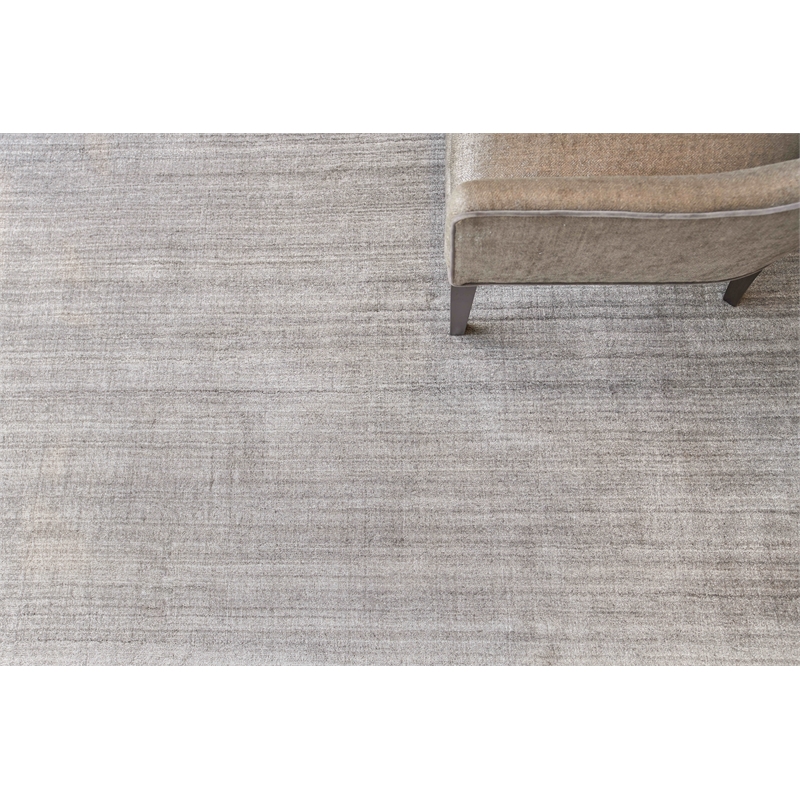 Sanctuary Handloomed Bamboo Silk/Wool Gray 10'x14' Area Rug