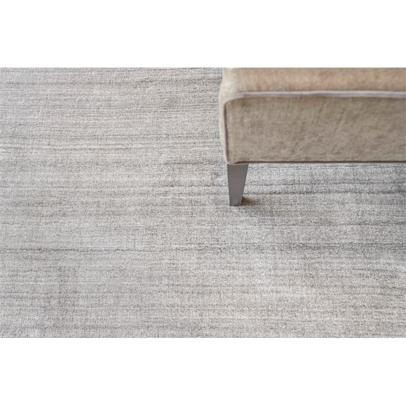 Sanctuary Handloomed Bamboo Silk/Wool Gray 10'x14' Area Rug