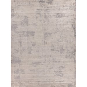 Roset Handloomed Bamboo Silk Silver/Gray 12'x15' Area Rug