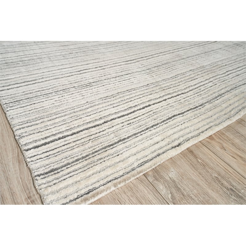 Rossini Handloomed Nylon/Pet Yarn Ivory/Gray 14'x18' Area Rug