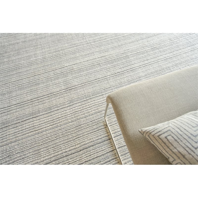 Rossini Handloomed Nylon/Pet Yarn Ivory/Gray 8'x10' Area Rug