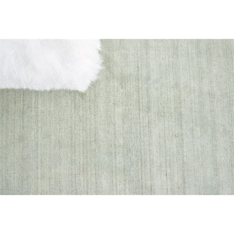 Sanctuary Handloomed Bamboo Silk/Wool Light Blue 9'x12' Area Rug
