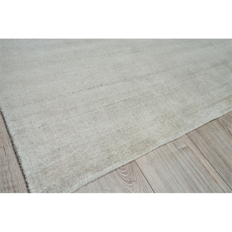 Sanctuary Handloomed Bamboo Silk/Wool Silver 9'x12' Area Rug