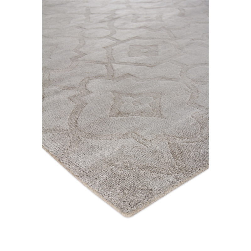 Samara Handloomed Bamboo Silk Silver 12'x15' Area Rug