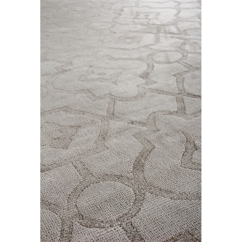 Samara Handloomed Bamboo Silk Silver 12'x15' Area Rug