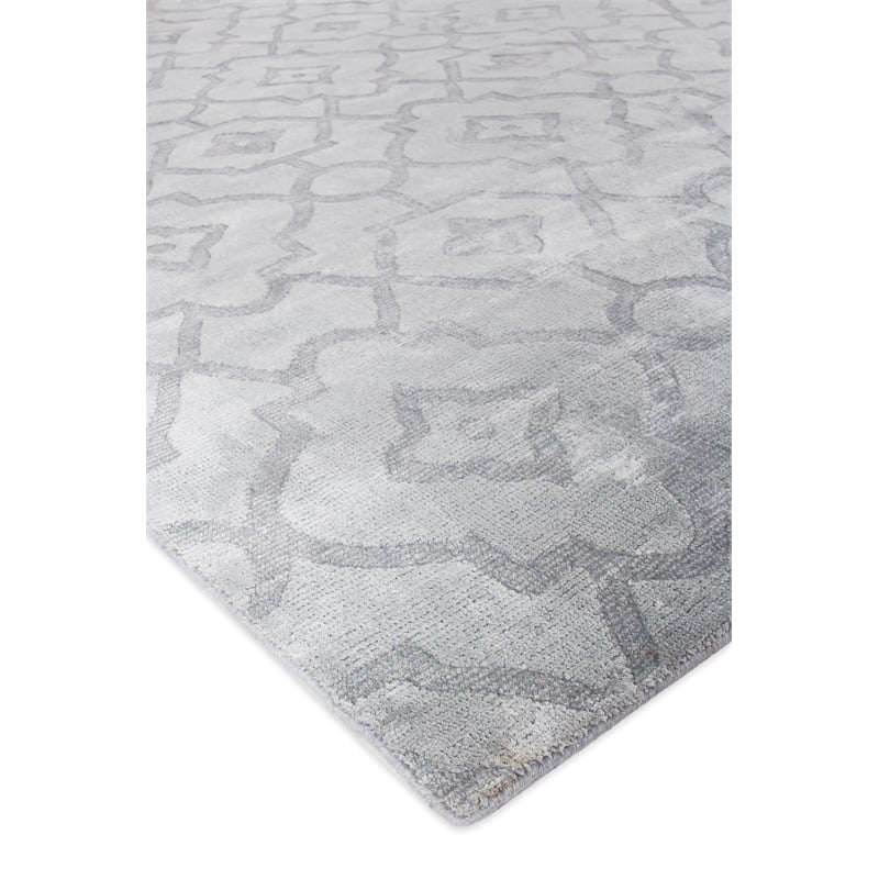 Samara Handloomed Bamboo Silk Aqua 10'x14' Area Rug