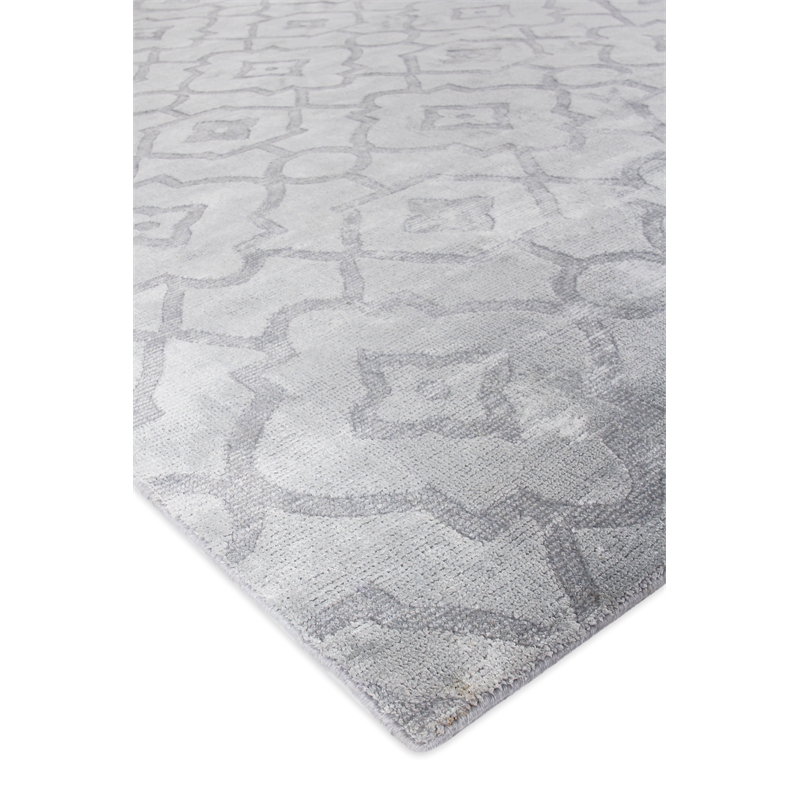 Samara Handloomed Bamboo Silk Aqua 8'x10' Area Rug