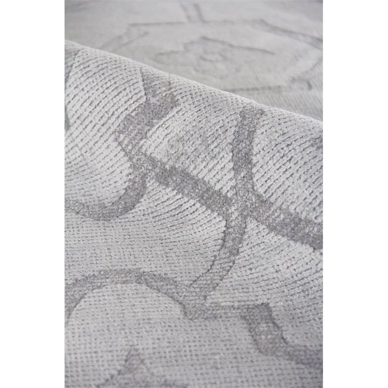 Samara Handloomed Bamboo Silk Aqua 8'x10' Area Rug