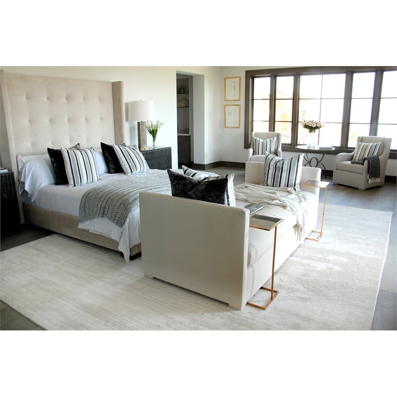 Sanctuary Handloomed Bamboo Silk/Wool Ivory 8'x10' Area Rug