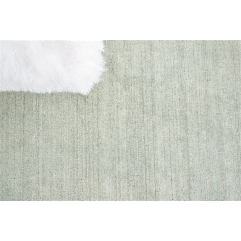 Sanctuary Handloomed Bamboo Silk/Wool Light Blue 2'x3' Area Rug