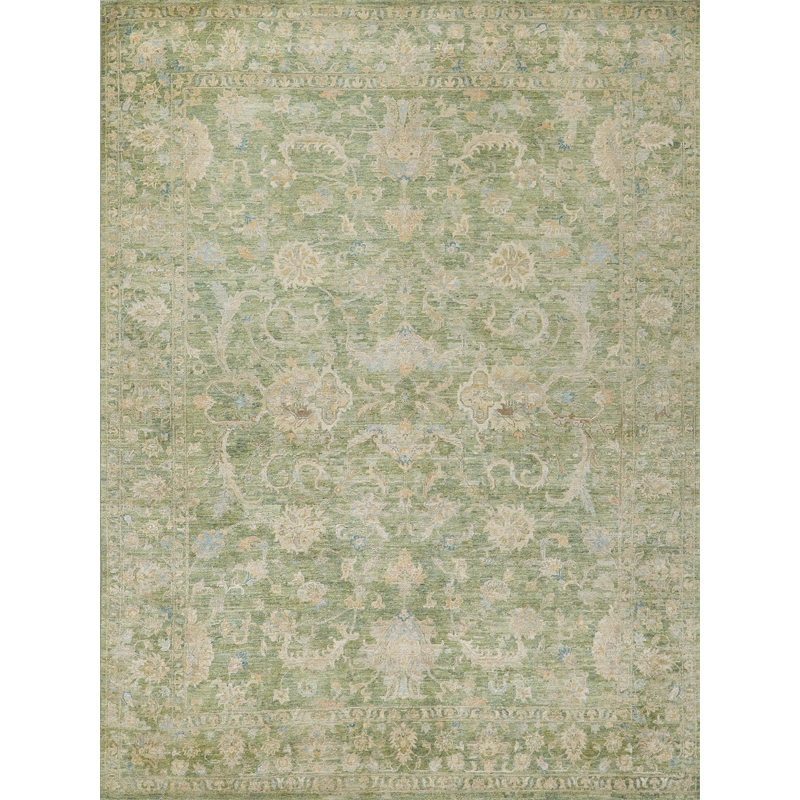 Santorini Hand-Knotted Wool/Silk Green 9'x12' Area Rug