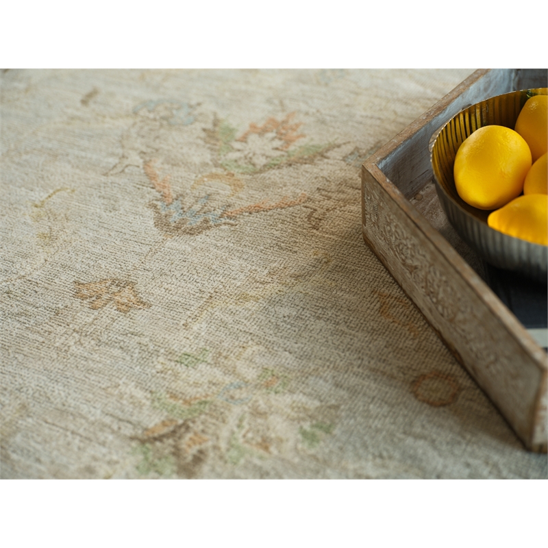 Santorini Hand-Knotted Wool/Silk Light Silver 9'x12' Area Rug