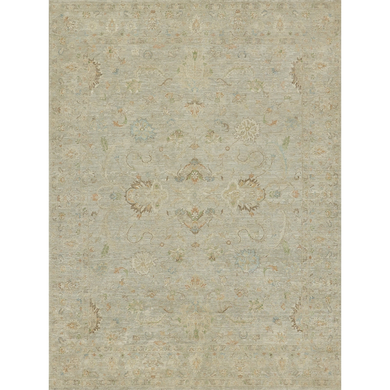 Santorini Hand-Knotted Wool/Silk Light Silver 9'x12' Area Rug