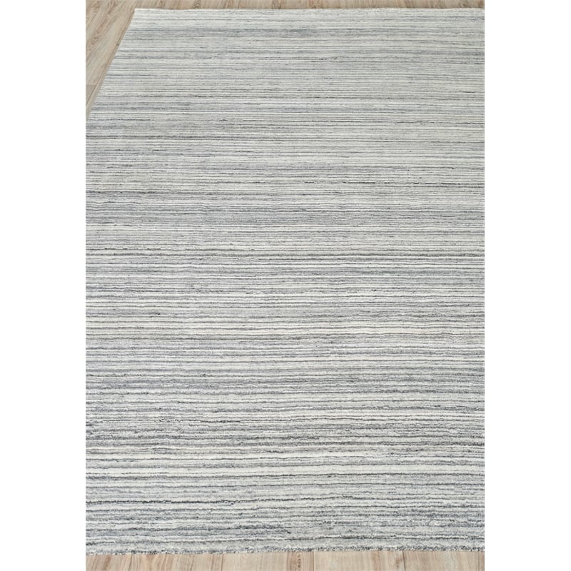 Rossini Handloomed Nylon/Pet Yarn Gray/Light Gray 10'x10' Square Area Rug