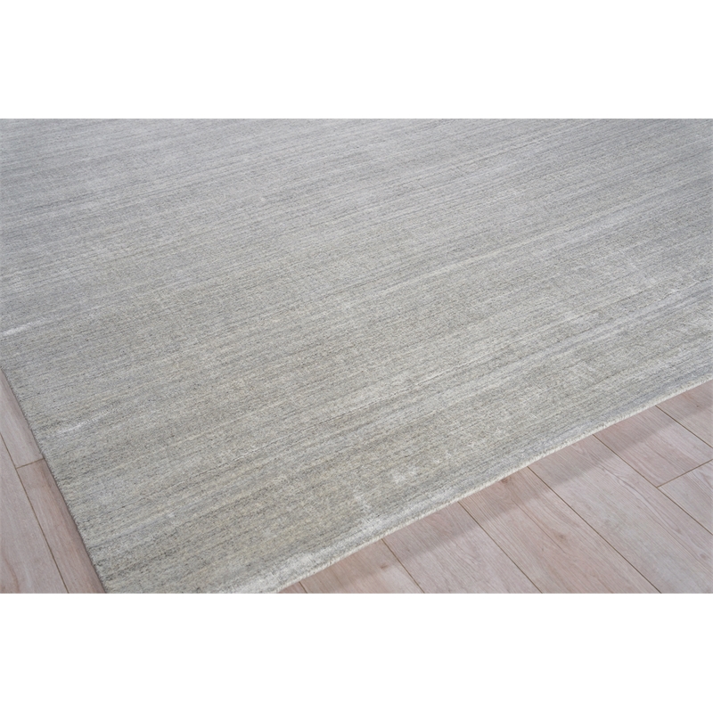 Sanctuary Handloomed Bamboo Silk/Wool Light Silver 6'x9' Area Rug