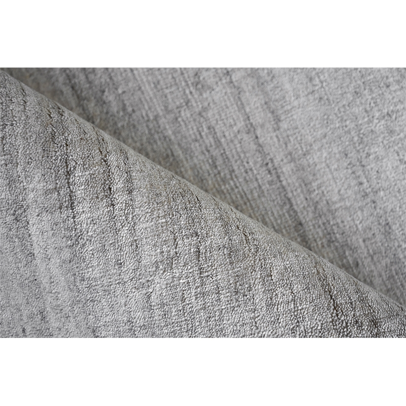 Sanctuary Handloomed Bamboo Silk/Wool Light Silver 8'x10' Area Rug