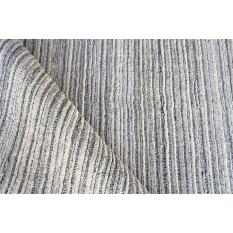Rossini Handloomed Nylon/Pet Yarn Gray/Light Gray 6'x9' Area Rug