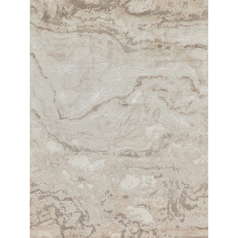 Saccara Handloomed Wool/Bamboo Silk Beige 4'x6' Area Rug