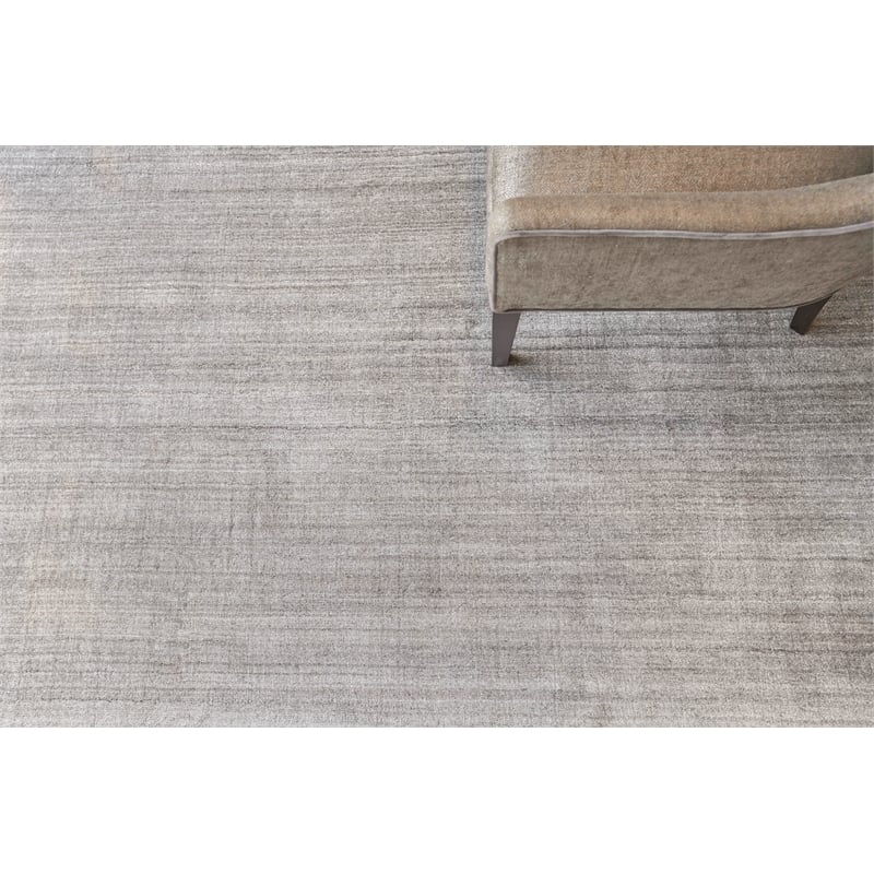 Sanctuary Handloomed Bamboo Silk/Wool Gray 9'x12' Area Rug