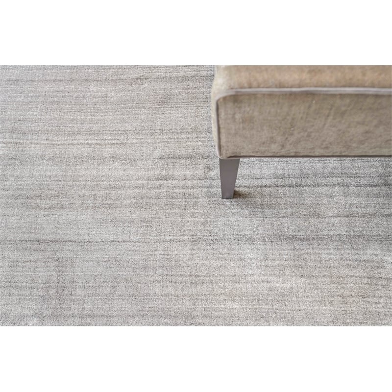 Sanctuary Handloomed Bamboo Silk/Wool Gray 9'x12' Area Rug