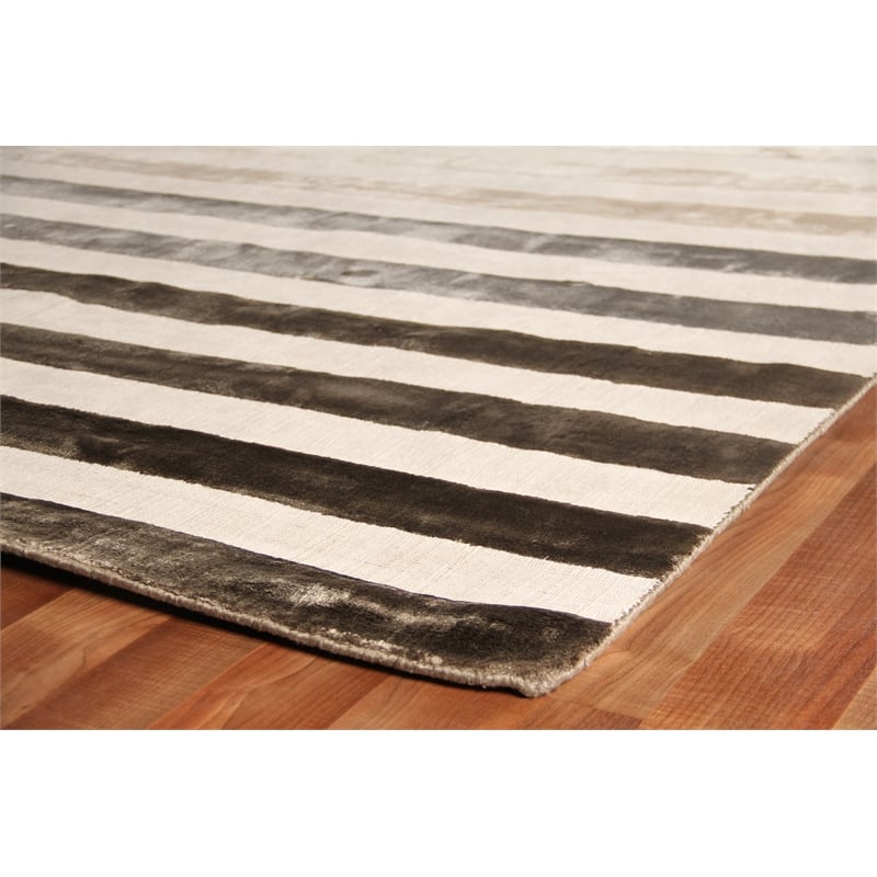 Rugby Handloomed Viscose Brown 10'x14' Area Rug