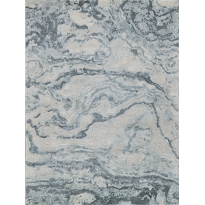 Saccara Handloomed Wool/Bamboo Silk Blue 10'x14' Area Rug