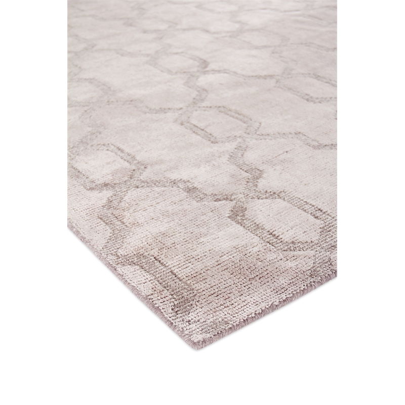 Samara Handloomed Bamboo Silk Beige 8'x10' Area Rug