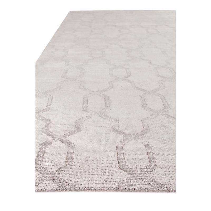Samara Handloomed Bamboo Silk Beige 8'x10' Area Rug