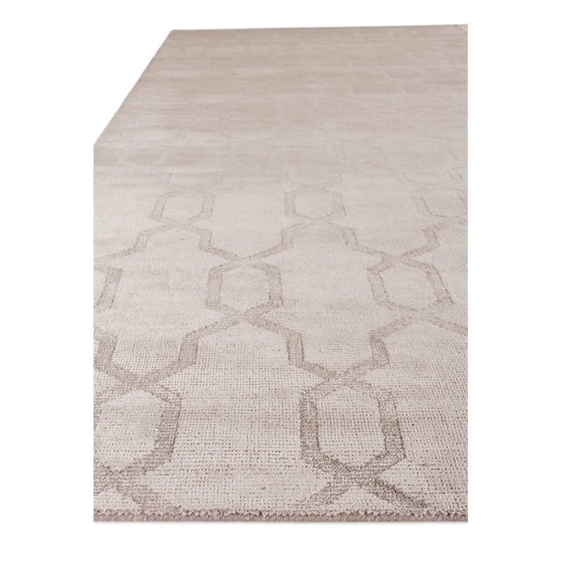 Samara Handloomed Bamboo Silk Light Silver 8'x10' Area Rug